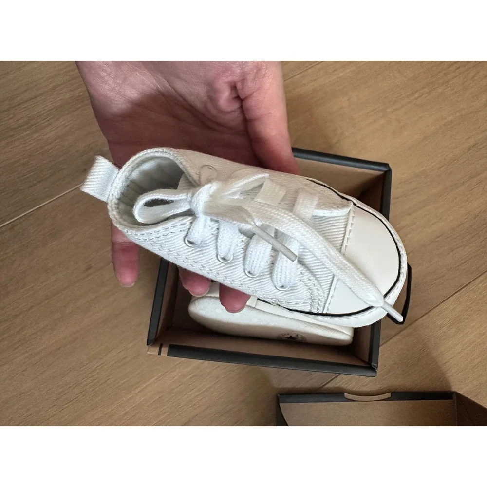 Converse Chuck Taylor All Star First Star White Canvas Crib Shoes Size 2 88877